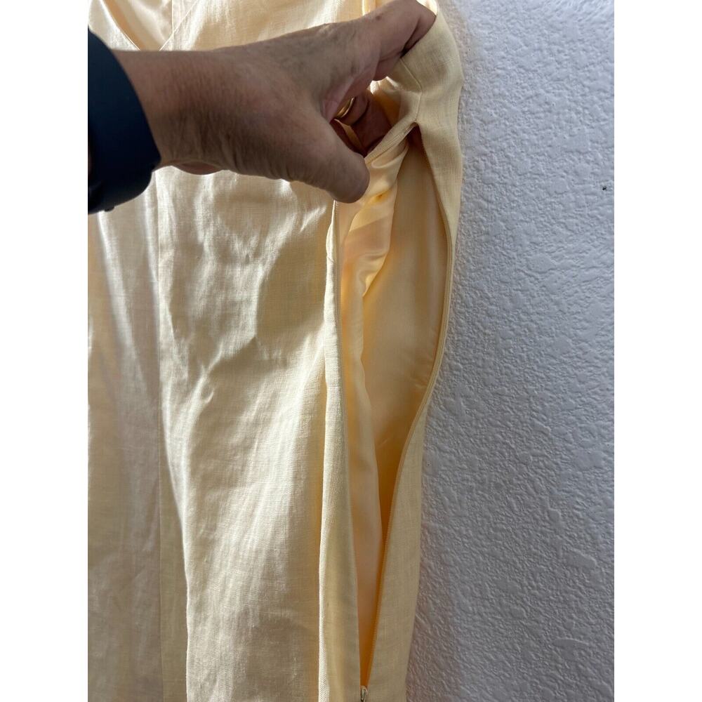 TALBOTS Petites IRISH LINEN Sheath Dress Size 2 Yellow Quite Luxury‎ Minamilist - Picture 5 of 11